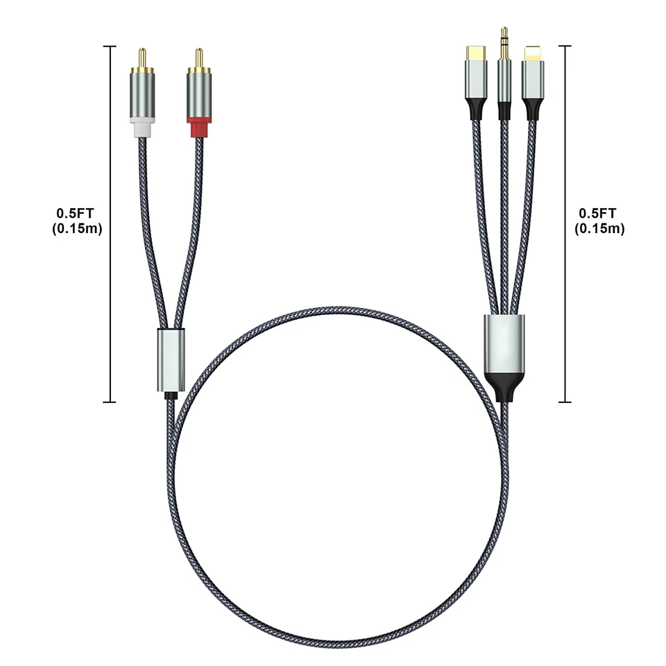 Cavo Audio RCA Per IPhone Froggen, Intrecciato, Connettori Placcati Oro, 2 Metri, Compatibile Con Auto E Hi-Fi