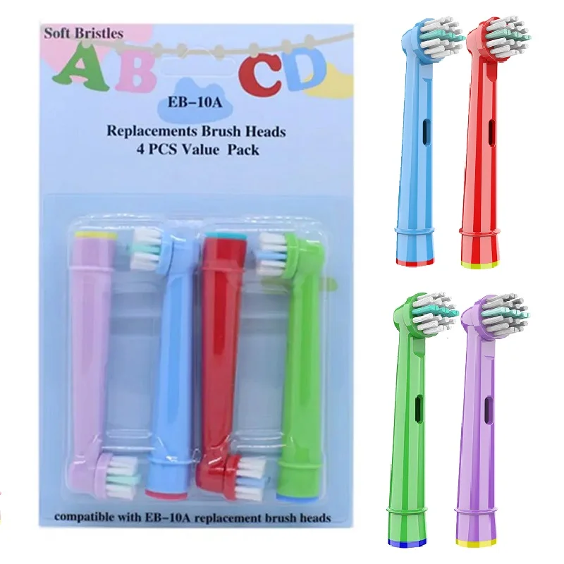 

4/8/12/16/20 Pcs Kids Replacement Brush Heads For Oral B Children Electric Toothbrush Extra-Soft Bristles Brush Refill EB-10A