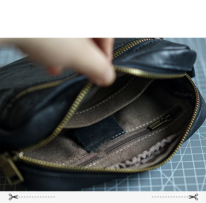 AETOO Original Brusttasche aus echtem Leder, Herren-Clutch, Rindsleder, One-Shoulder-Umhängetasche, einfaches Handy mit großer Kapazität – Detail 14