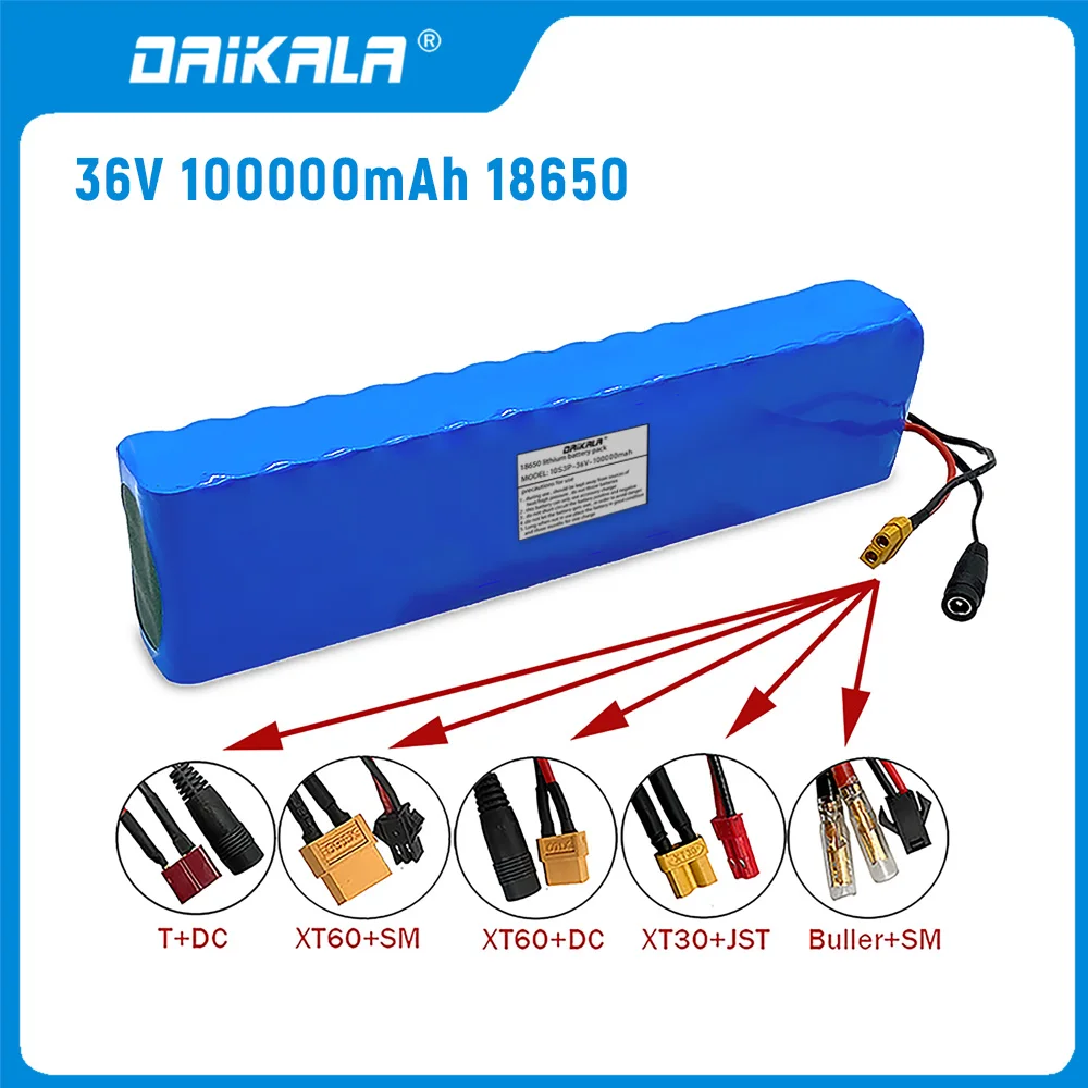 

DAIKALA 10S3P 36V 100000mAh Rechargeable Electric Scooter Battery Pack 18650 Lithium Battery For Modified E-bikes Scooter Li-lon