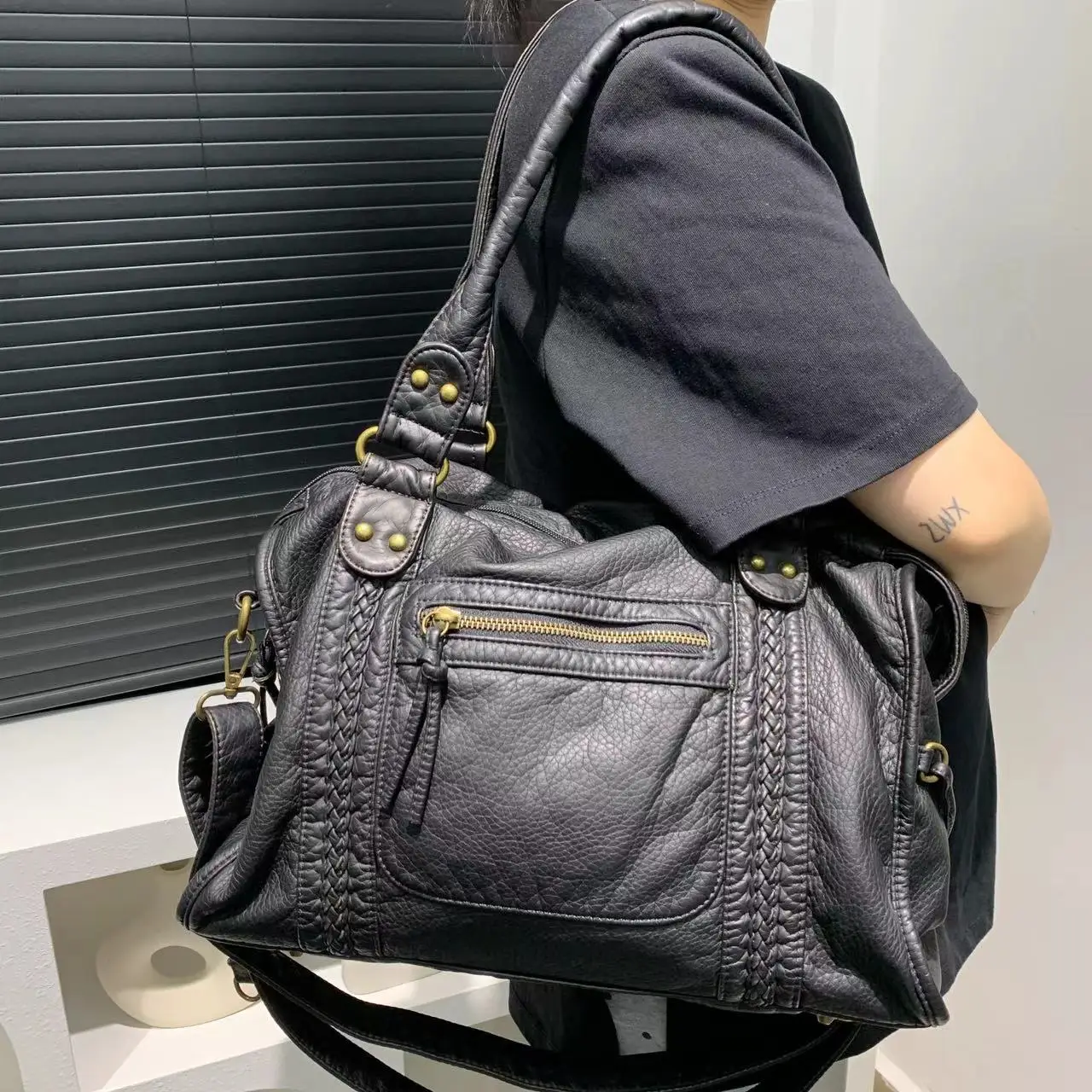 SAZABY Y2K Archive 2way Leather Bag Y2K Spicy Girl One