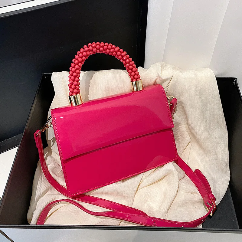 

Patent Leather Flap Handbag for Women Square Shoulder Crossbody Bag Brands Messenger Bags Fashion Underarm Bags Purses 2022 Ins