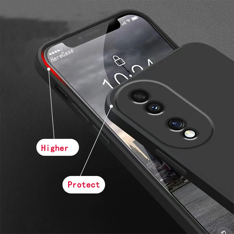 Premium Square Liquid Silicone Shockproof Phone Case - Soft Back Cover