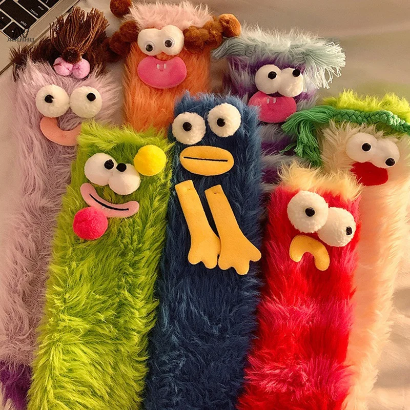 

Winter Coral Velvet Socks Funny 3D Cartoon Girls Thickened Warm Socks Home -child Stockings Floor Sleeping Socks