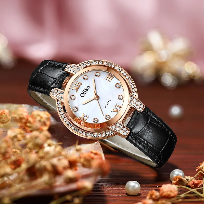 OLIKA Diamond Women Watches Gold Watch Ladies Wristwatch Luxury Rhinestone Watches Female Clock Feminino Gift Reloj Mujer