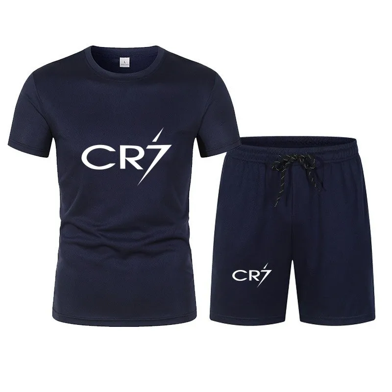 Mens Sets 2024 Summer Suit CR7 T Shirts and Shorts Fashion Football Basketball Jogging Fitness Gym Outfit Clothes Short Set Men 6
