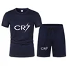 Mens Sets 2024 Summer Suit CR7 T Shirts and Shorts Fashion Football Basketball Jogging Fitness Gym Outfit Clothes Short Set Men 6