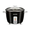 16 Cup Rice Cooker & Steamer Black Silver Family Size Healthy Cooking 37527 One-Button Operation Steamer Basket Includes 1