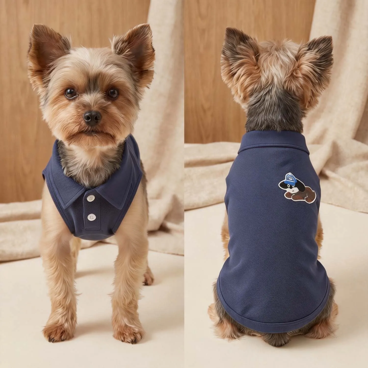 Polo ricamata alla moda per cani, traspirante, senza maniche, abbigliamento per animali domestici di piccola taglia, per passeggiate all'aperto. - Image 4