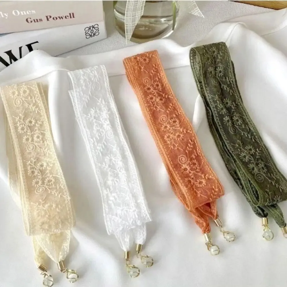 Blumenmuster-Besticktes Spitzenband für Stirnbänder, Langes Dünnes Anhängerband für Sonnenhüte, Spitzenbesatz für Haarbänder, Taschendekoration, Haaraccessoires – Detail 3