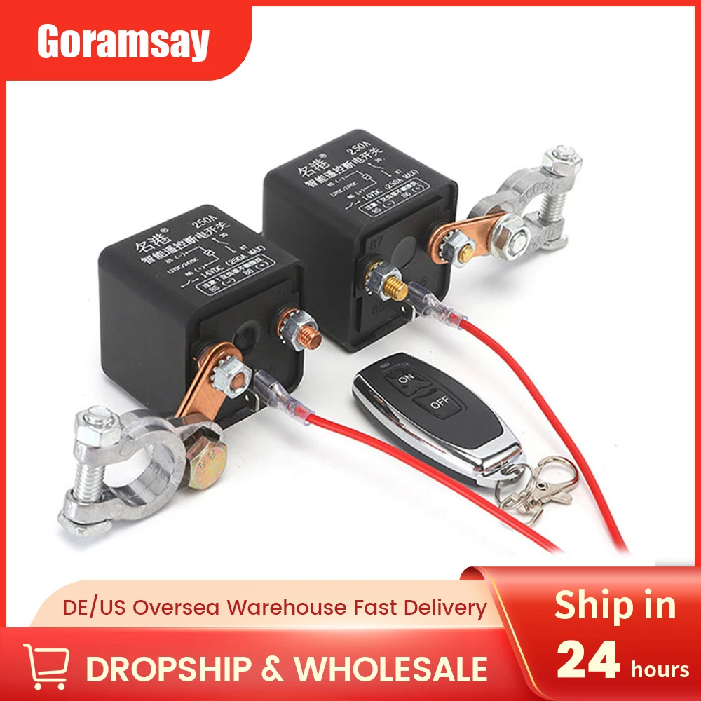 Goramsay Car Auto Universal Battery Switch Relay Integrated Wireless Remote Control Disconnect