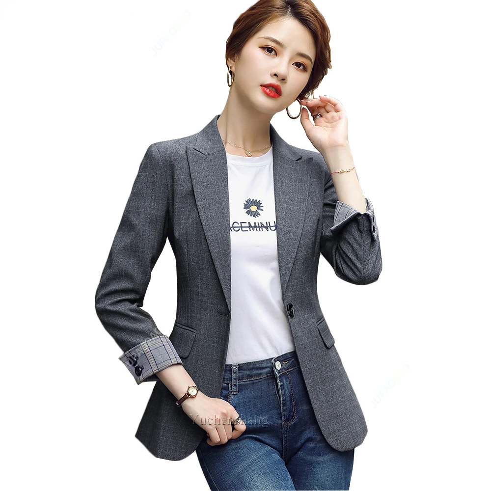 

New Models HIGH QUALITY Fashion Design Blazer Jacket Women's Green Black Blue Solid Tops For Office Lady Wear Size S-4XL
