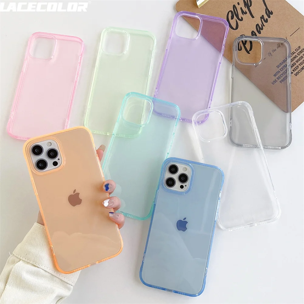 Custodia Fluorescente Trasparente Per IPhone - Modelli 15 Pro Max/14/13/12/11/X/XR/7/8/Plus/SE - Cover Morbida TPU Con Glitter Nero