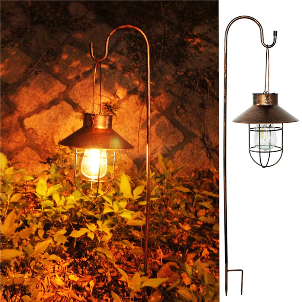 Description Picture 3 of itemSolar Lantern Lamp Outdoor Waterproof Hanging Lamp Vintage Metal Solar Lights For Garden Yard Patio Xmas Party Decor Lighting