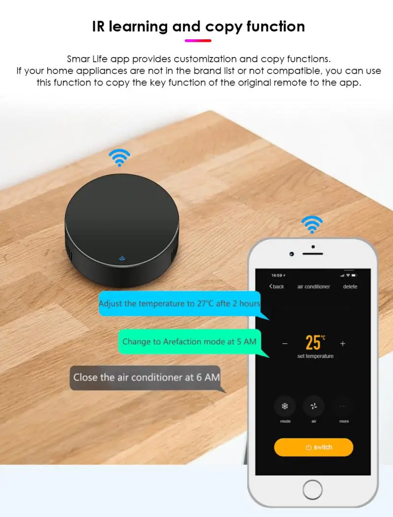 Tuya Smart WiFi IR Remote Universal For Smart Home Control For TV Air Conditioner Works With Alexa Google Home Yandex Alice