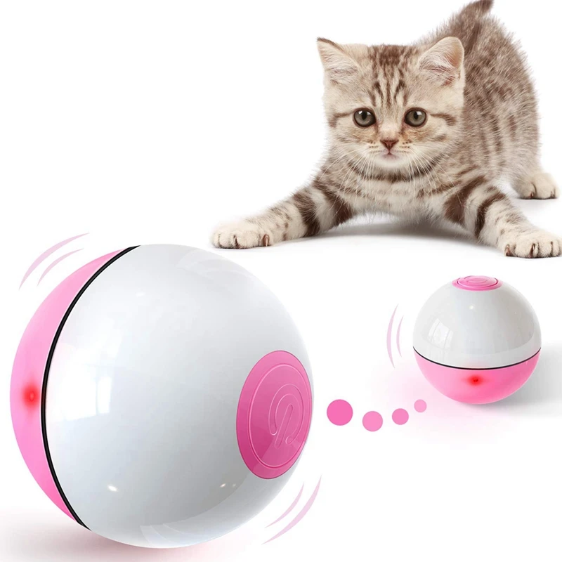 

Interactive Cats Toys Ball For Indoor Cats , Auto 360° Self-Rotating With LED Red Light Toy