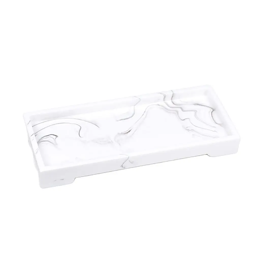 Nordic Imitation Marble Resin Tray Bathroom Storage Tray Rectangular Jewelry Storage Kithen Dish Dispenser Home Decor