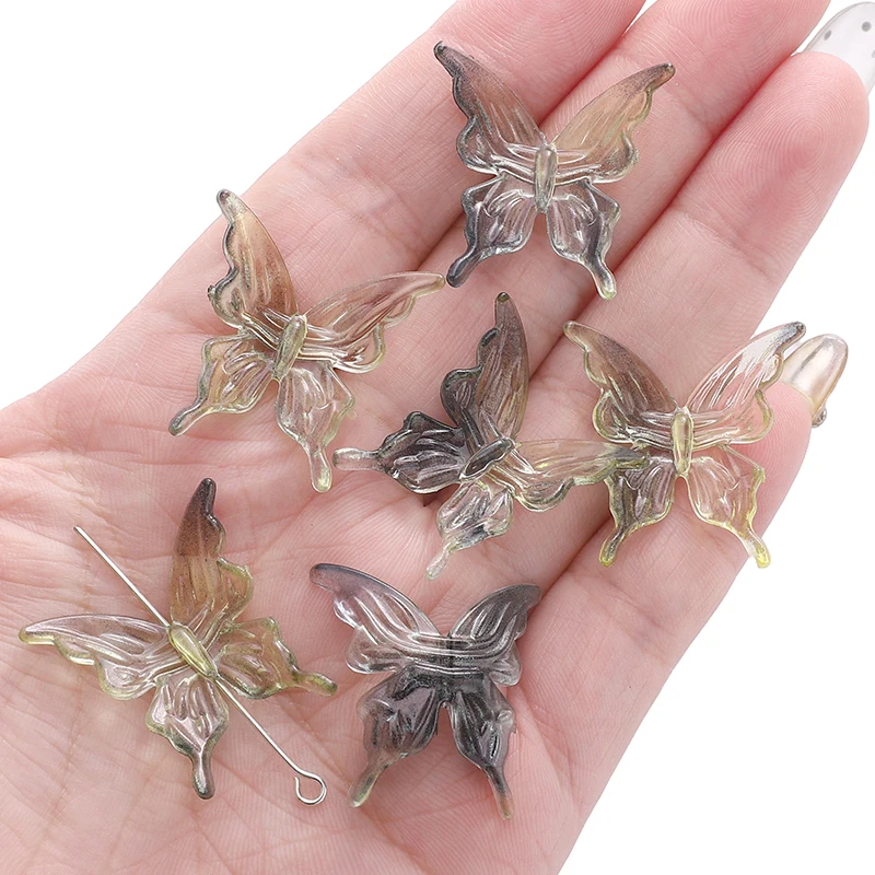 20Pcs Iridescent Butterfly Beads for Jewelry Making and Crafts