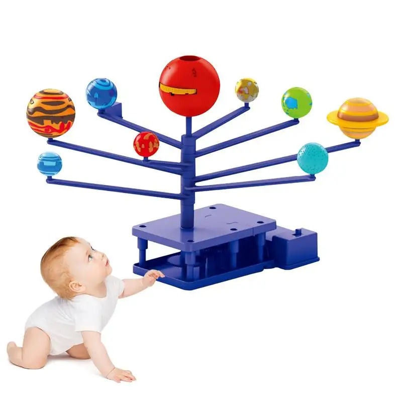 

Вращающаяся Планетарная система Stem, модель солнечной системы, Планетарная модель с девятью планетами, проектор, игрушки для взаимодействия родителей и детей