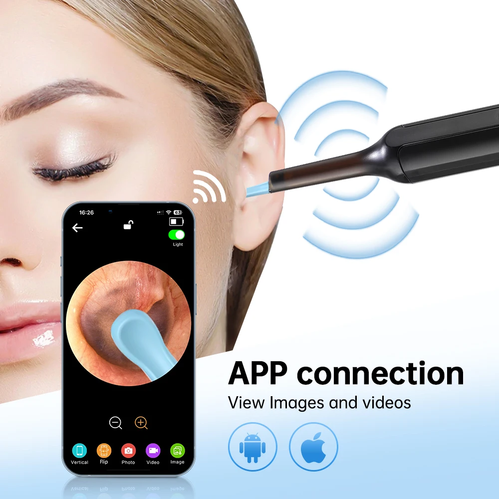 Ear Sticks Otoscope Ear Wax Cleaner with camera SetUSB Charging Endoscope Wax Removal Tool Earpick MIni Camera Ear Cleaning Set