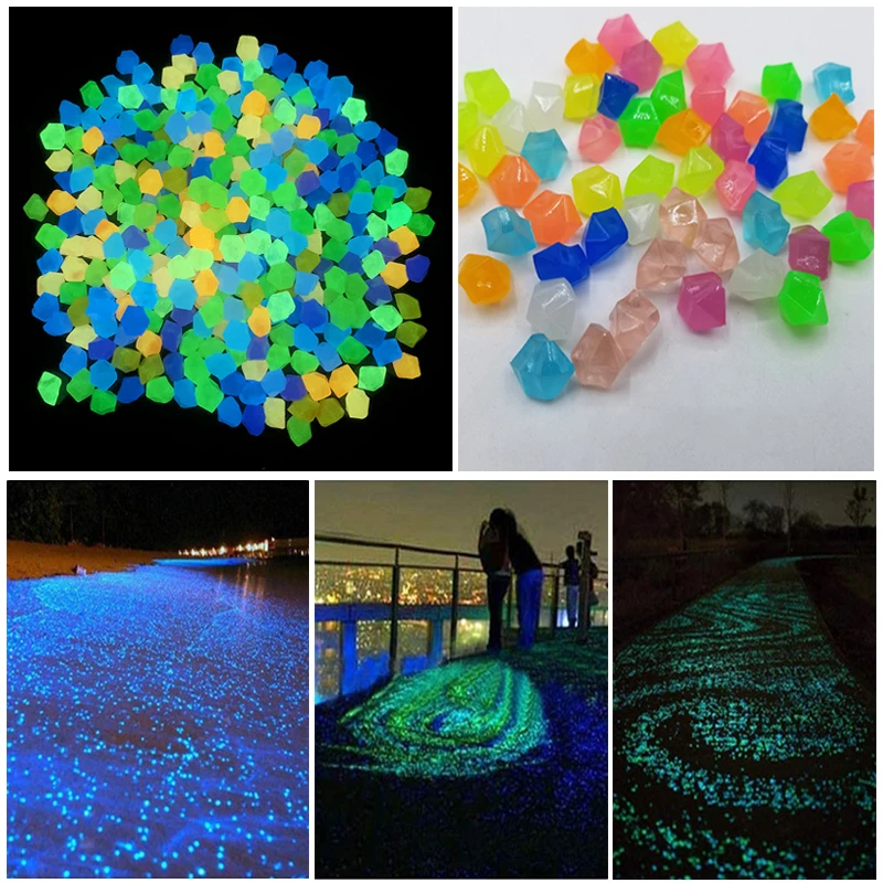 25-100Pcs Luminous Stone Glow in The Dark Pebbles for Garden Decoration Outdoor Walkways Patio Lawn Garden Yard Path Decorations