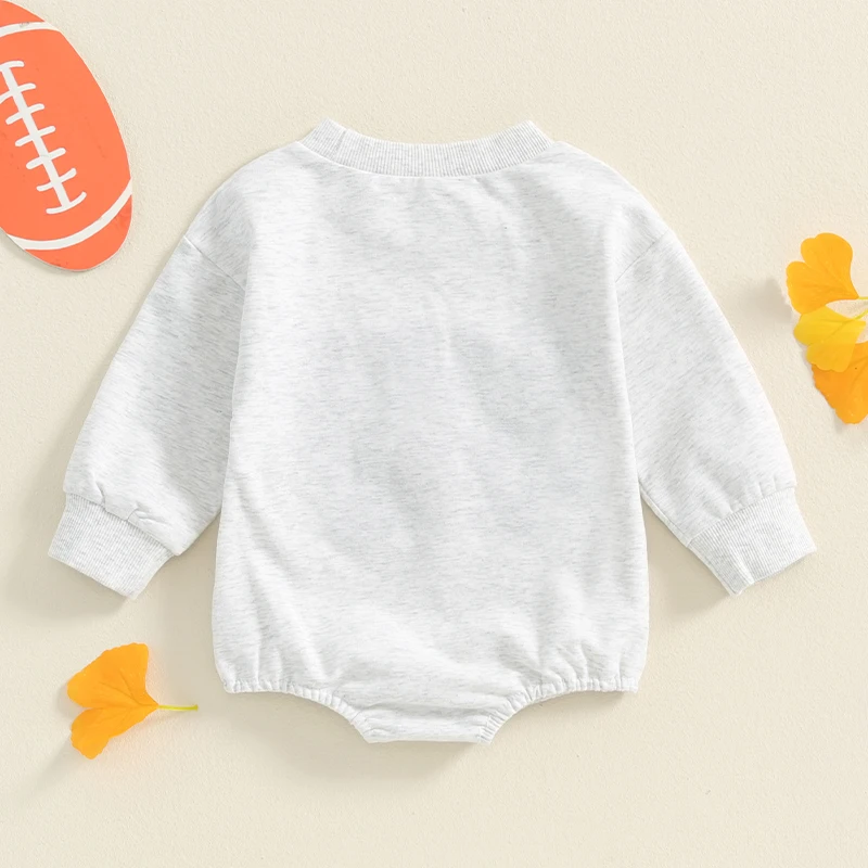 Lioraitiin Baby Football Romper Long Sleeve Jumpsuit