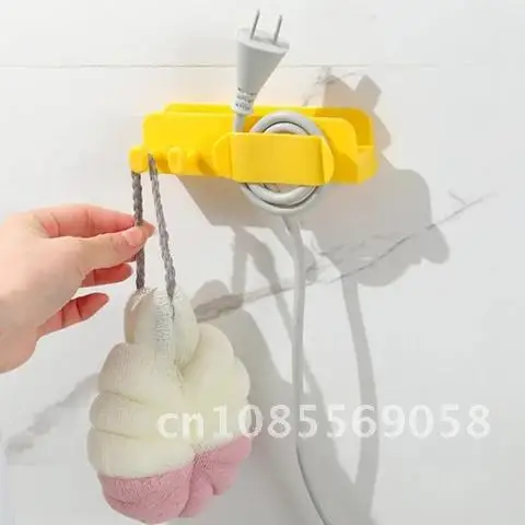 

1 Wall-mounted Power Plug Holder Phone Holder Stand Charging Bracket Organizer with Hooks Pcs