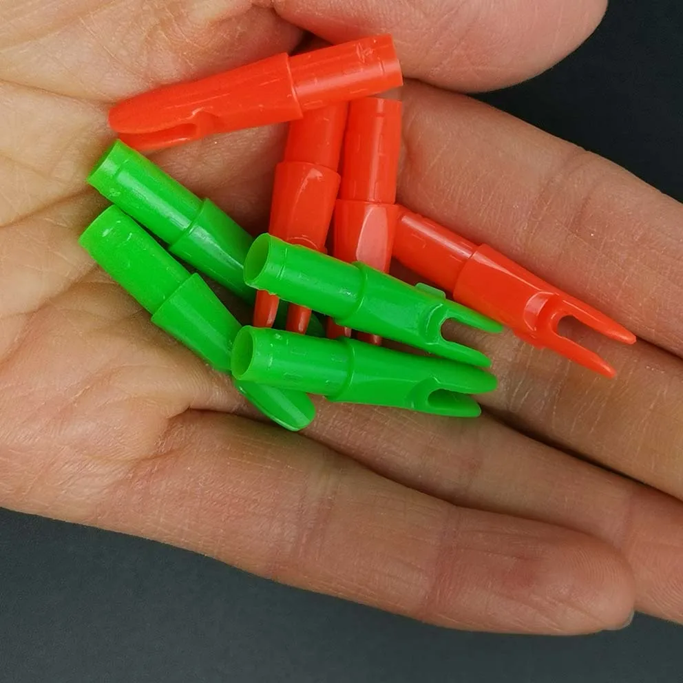 12 Nocche Per Frecce Da Tiro Con L'Arco In Plastica, Diametro Interno 3.2 Mm, Colore Verde Chiaro Per Archi Composti – Accessori Per Caccia E Tiro