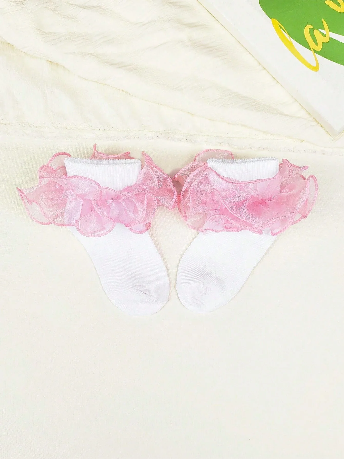 1 Paar süße Baby-Mädchen-Knöchelsocken mit Rüschenkanten, weiche, atmungsaktive Prinzessinnensocken, geeignet für den Alltag von Mädchen im Alter von 1-11 Jahren. – Detail 11