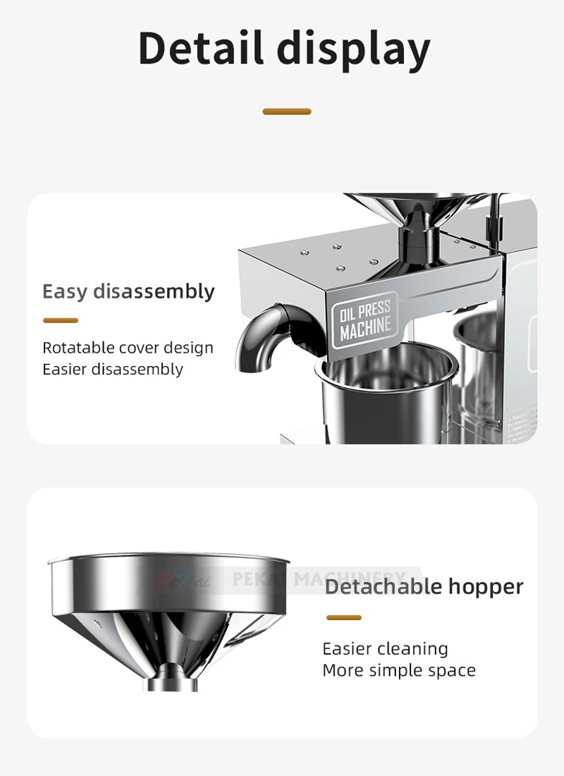BO3 Automatic Oil Pressing Effective Household Stainless Steel Hot Cold Oil Extraction Machine Temperature Control Sesame Peanut 2