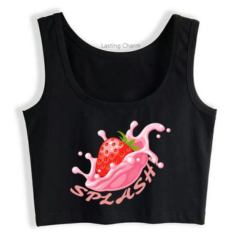 

Strawberry Milk Crop Top girl's Beautiful and cute sports top