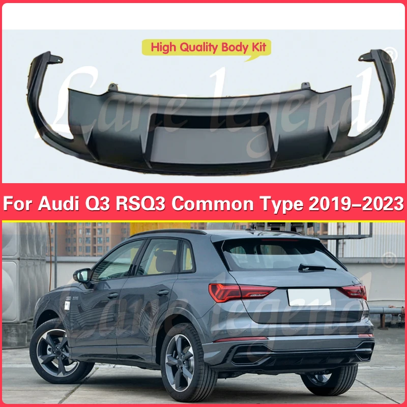 

Автомобильный задний бампер, диффузор, спойлер для Audi Q3 общего типа 2019-2023, преобразователь, новый стиль RSQ3, Автомобильный задний спойлер для губ, полипропилен пластик