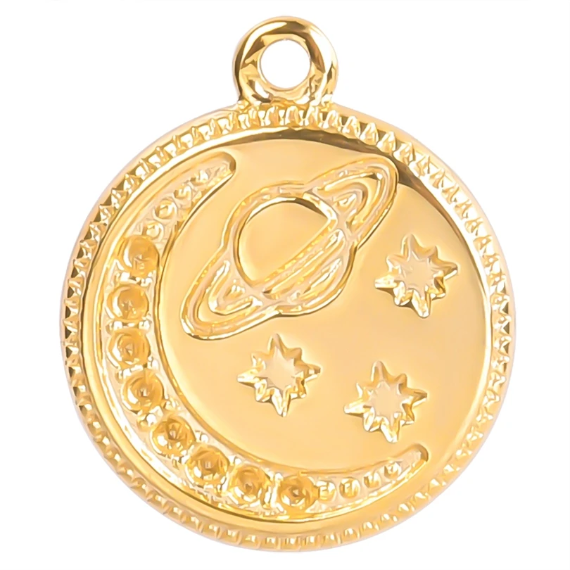 

5pcs/Lot Stainless Steel Round Universe Planet Pendant For Women Diy Handmade Earrings Accessories Wholesale Parts