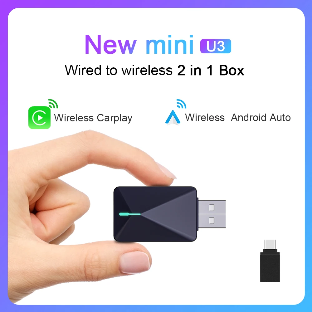 Wireless Carplay Adapter Smart Carplay Box Smart Box Wireless Carplay For Hyundai Kia Mazda Mini U3 Wired CP/AA to Wireless CP/AA