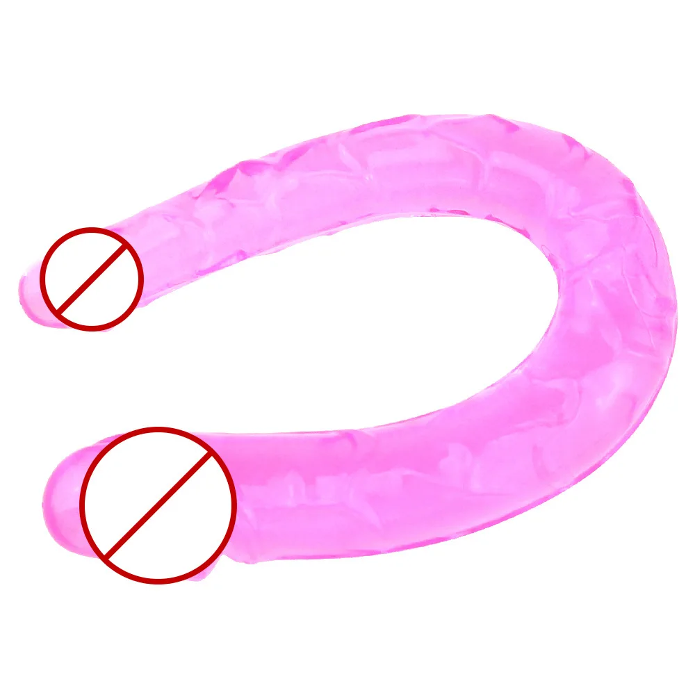 Big Double Head Dildo Long Jelly Realistic Double Ended Flexible Penis for Women and Lesbian