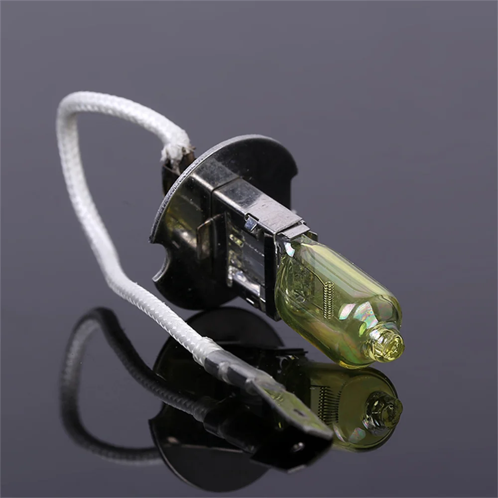 2pcs/lot H3 55W 12V Gold Yellow 3000K Fog Lights Halogen Bulb High Power Car Headlight Lamp Car Light Source parking auto 5