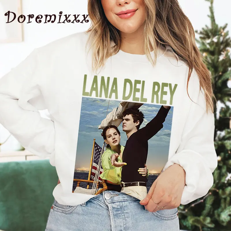 

90s Singer Lana Del Rey Ldr Sailing Graphic Sweatshirts Unisex Harajuku Men Vintage Long Sleeve Hoodie Pullovers Tops Streetwear