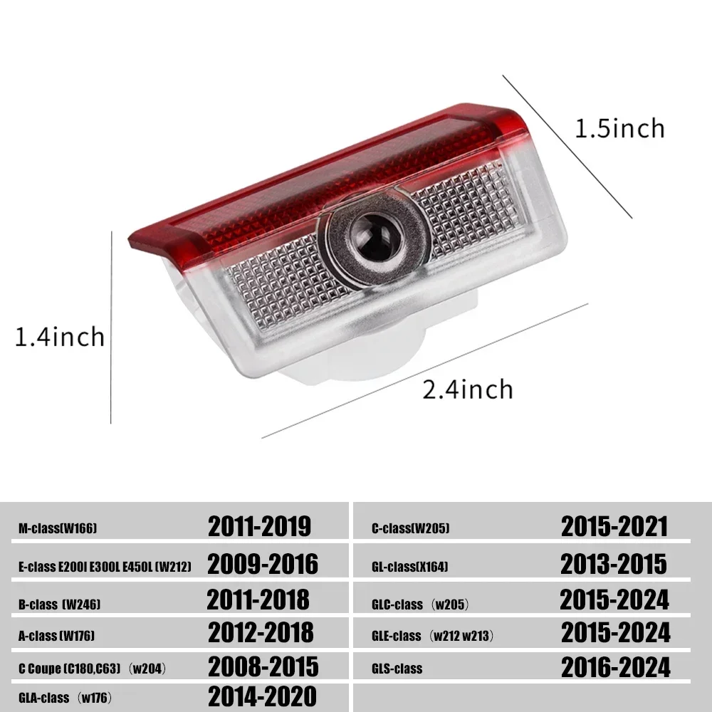 Car Door Sign Welcome Light LED Projection Light For Mercedes Benz AMG GLC GLA GLE GLS GL W204 W176 W205 W213 W166 W212 C180 2X car door welcome lights