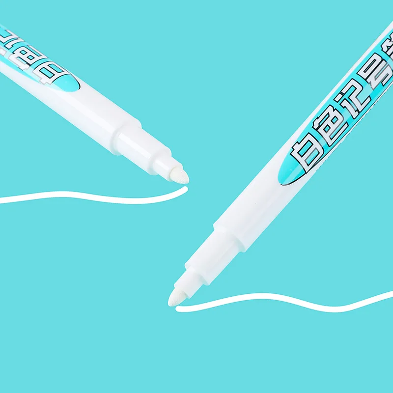 White Marker Pen Oily Waterproof Permanent Gel Pen for Writing Drawing White DIY Album Graffiti Stationery for Notebook 1 PC