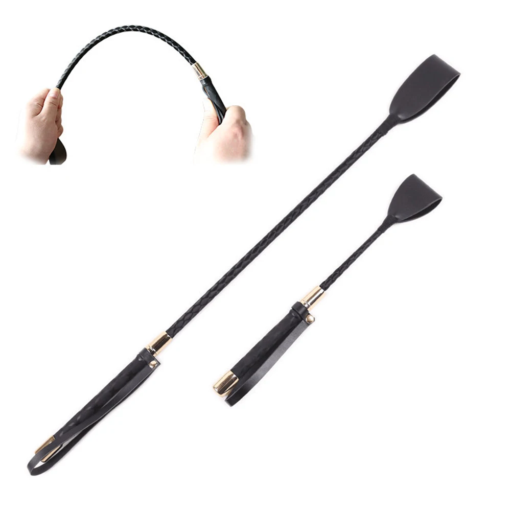 High Quality PU Leather Horse Whip Tough and Tensile Riding Crop Flogger Spanking Paddle for Horse Training 3