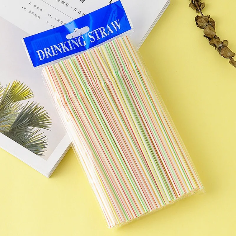 Disposable plastic straws 500PCS party event Flexible Kitchen beverage store accessories disposable plastic straws