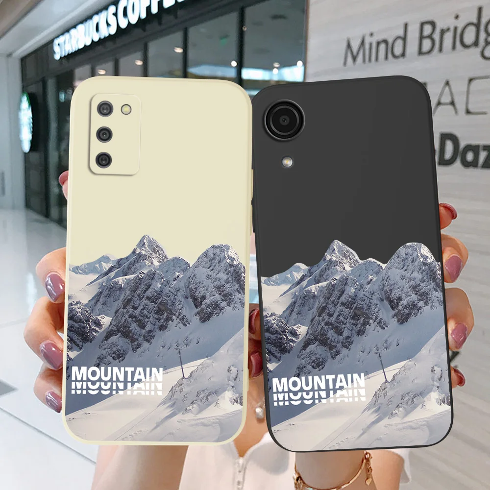 Custodia Per Samsung Galaxy J2 Core J2 J4 J6 J8 2018 Plus + Cover Per Telefono Soft Silicon Mountain Snow