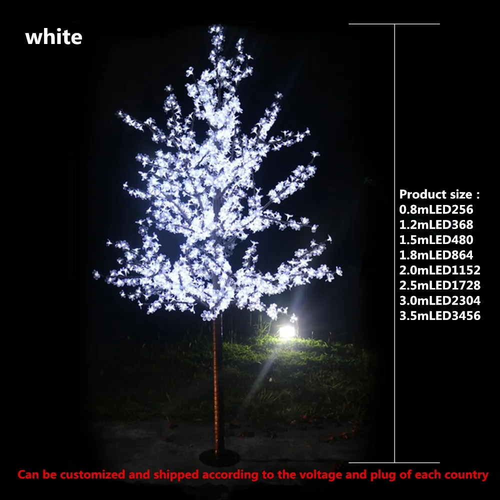웨딩 크리스마스 LED 벚꽃 나무 조명, 집 야외 정원 조경 장식 램프, 다양한 색상, 1.5m, 1.8m, 2m 사용 가능