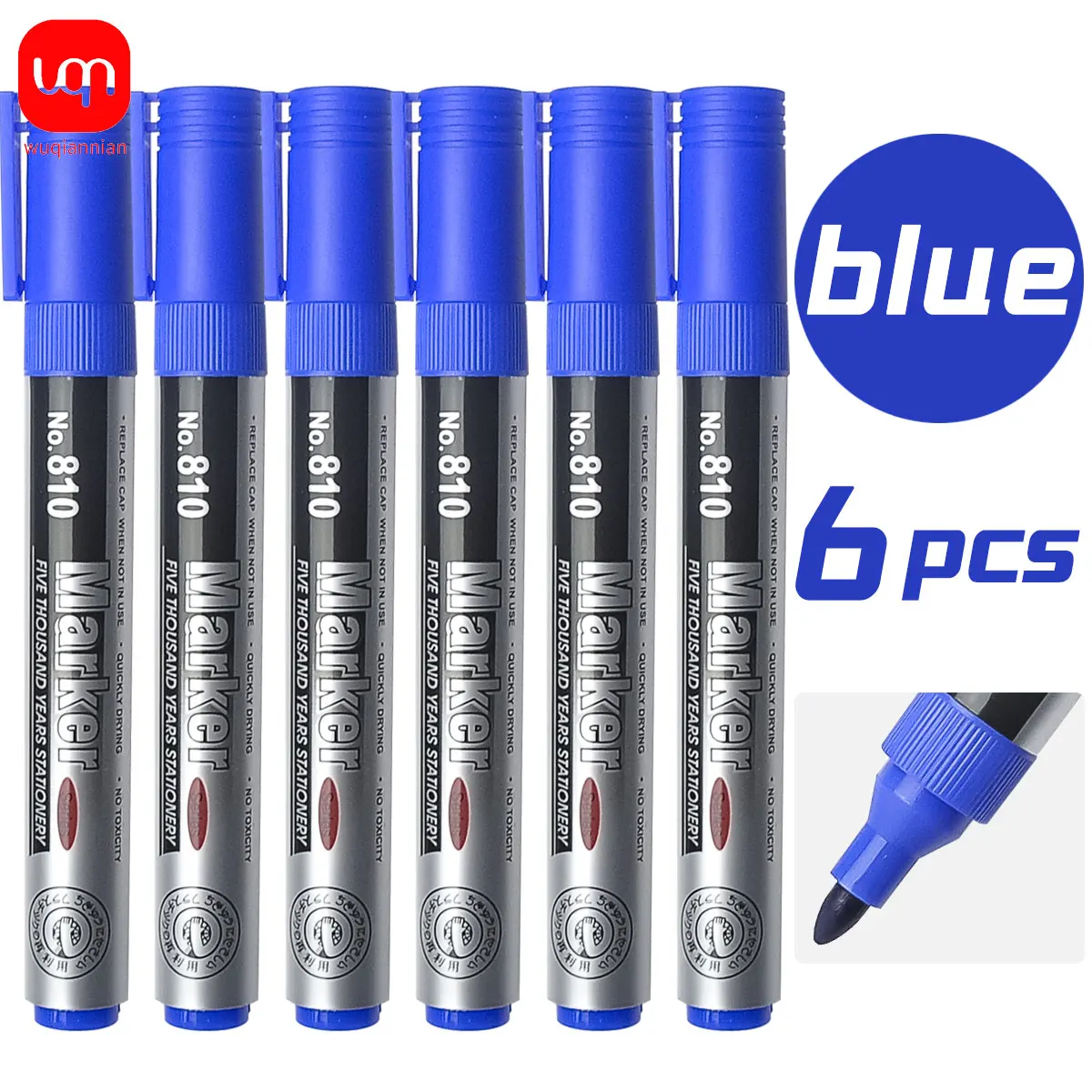 Rotuladores De Pintura En El Extranjero, Marcadores Permanentes Azules, 12 Unidades, A Base De Agua, Impermeable, Punta Extrafina De 0,7 Mm, Marcador Acrílico Para Madera, Metal, Roca, Plástico