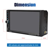 ESSGOO Autoradio Universel Double 2 DIN 7 Pouces Écran Tactile HD CarPlay Sans Fil Android Auto Bluetooth 5.0 USB AUX TF Égaliseur Mirror Link Commande Volant Type C SD Lecteur MP5 5