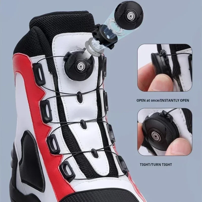 JG-Wolf Waterproof Motorcycle Boots for Men Women Off-road Adventure Motorbike Boots Casual Riding Shoes Leather