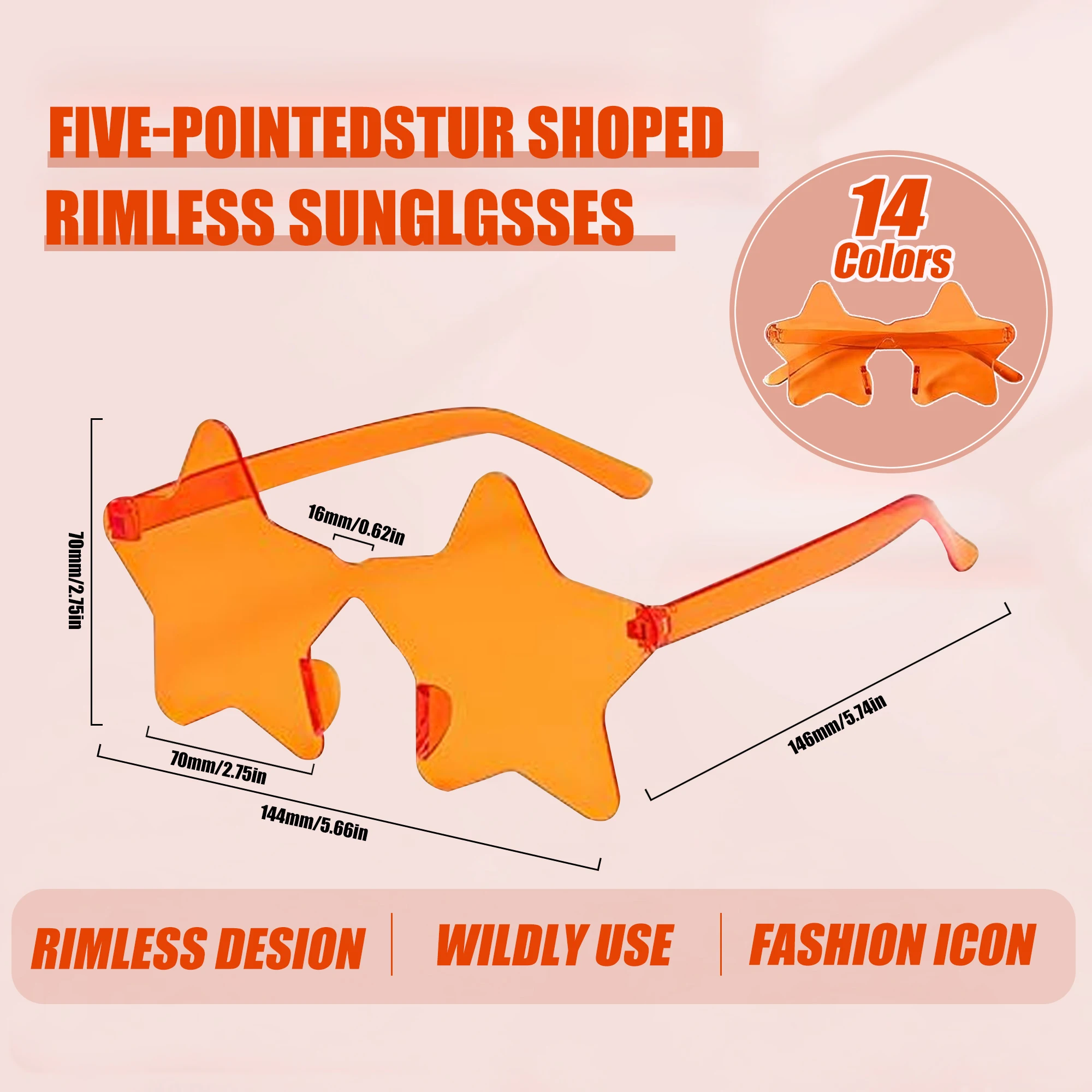Gafas De Fiesta De Estrella - 10 Pares - Transparentes Y Sin Marco - Para Cumpleaños, Carnaval Y Fiestas