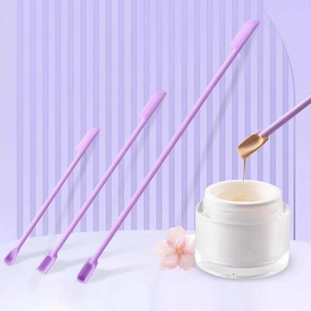 3Pcs NEW Silicone Double-head Lengthened Scraper Cosmetic Jam Deep Bottle Scraper Mini Spatula Set Makeup Tools