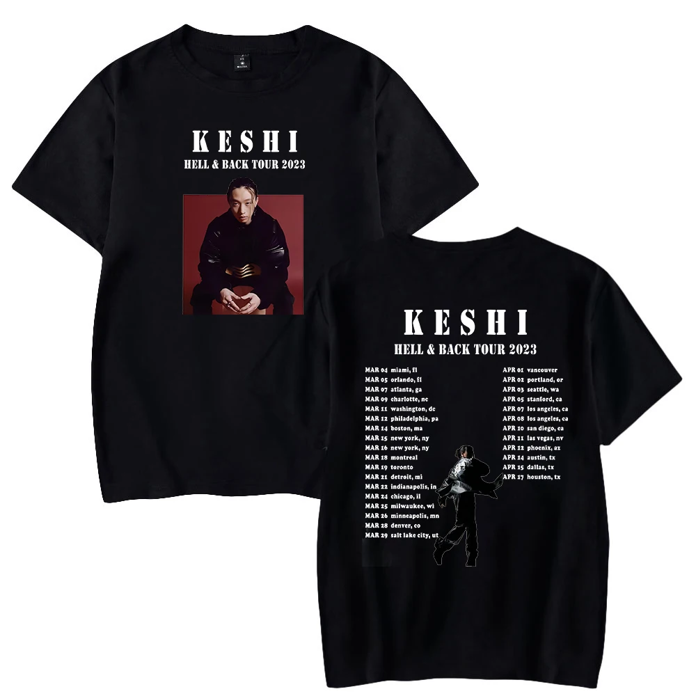 Keshi Hell & Black Tour 2023 Merch T-Shirt Ronde Hals Korte Mouw Tee Harajuku Streetwear Dames T-Shirt Heren Mode Kleding