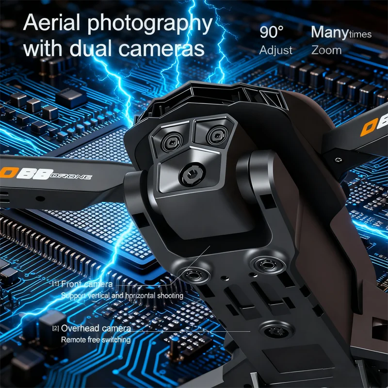 Drone D88 8K HD avec caméra, télécommande, jouet pliable pour adulte